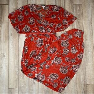 Love Fire Chiffon Swimsuit Cover Up Maxi Dress Size L